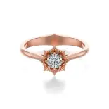 Pierścionek zaręczynowy różowe złoto